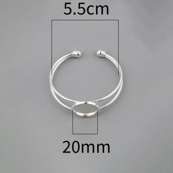 1 Cabochon steunarmband + 1 glazen cabochon 20 mm N&deg;01