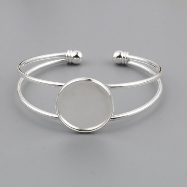 1 Cabochon steunarmband + 1 glazen cabochon 20 mm N&deg;01