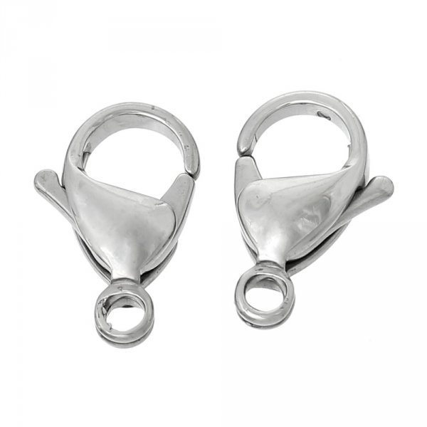 1 Roestvrijstalen karabijnsluiting 15 x 9 mm