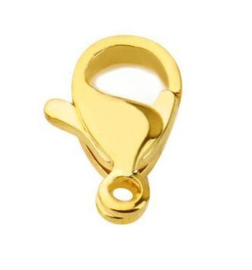 1 Roestvrij stalen karabijnsluiting 12 x 6 mm goud