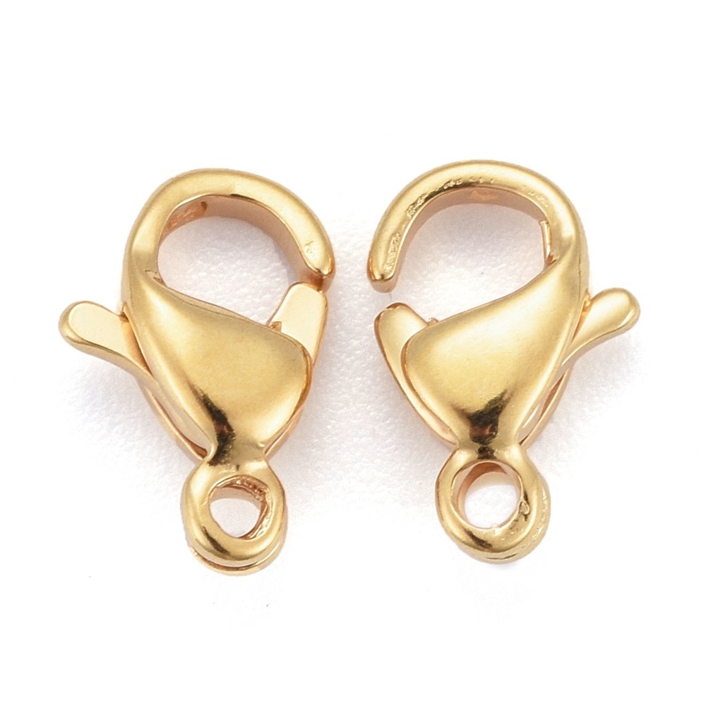 1 Roestvrijstalen sluiting 24K vergulde karabijnsluiting 9 x 6 mm goud