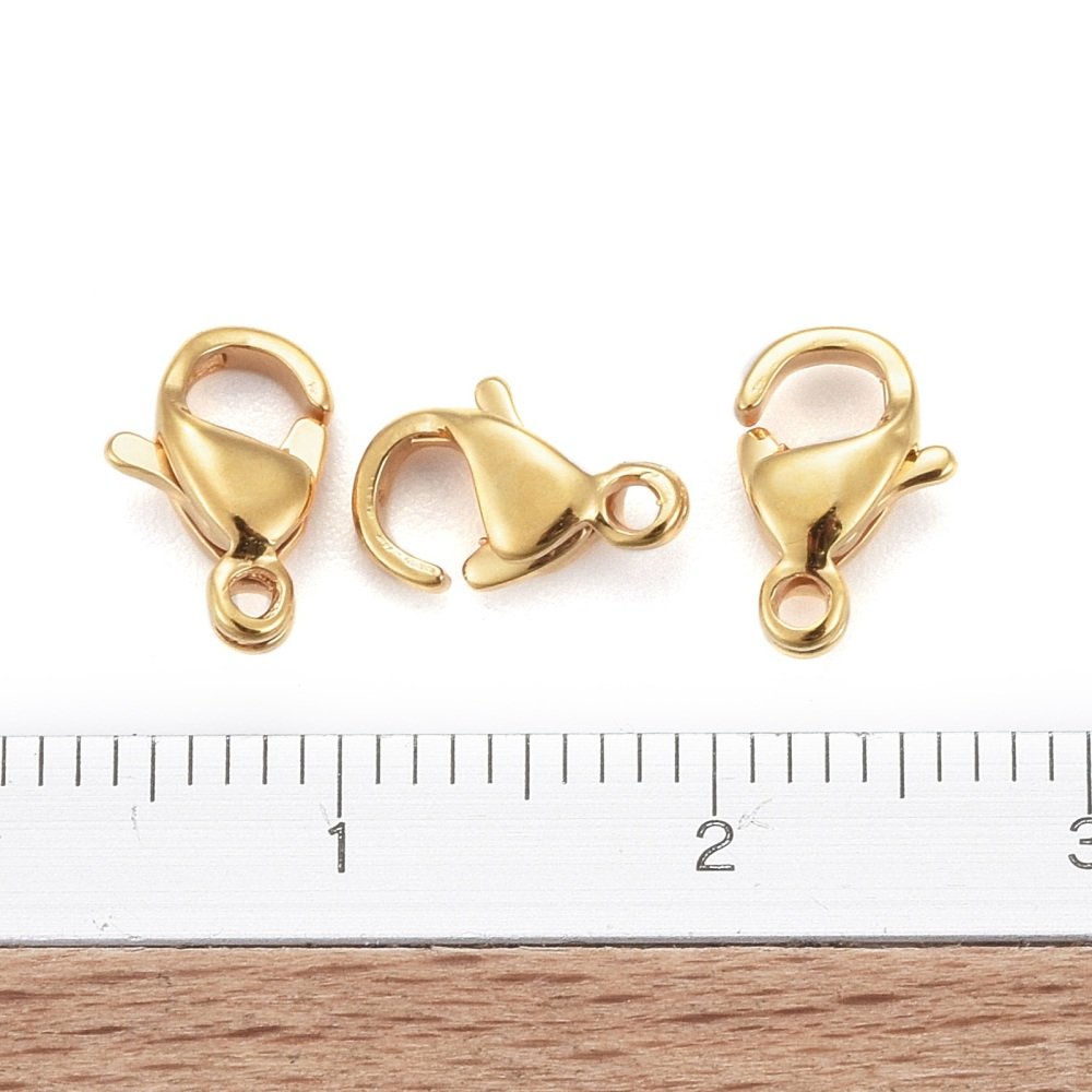 1 Roestvrijstalen sluiting 24K vergulde karabijnsluiting 9 x 6 mm goud