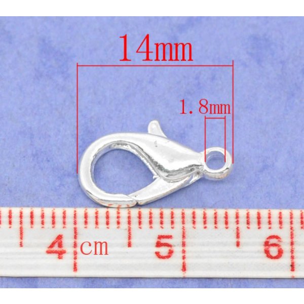 1 Karabijnhaaksluiting 14 x 08 mm.