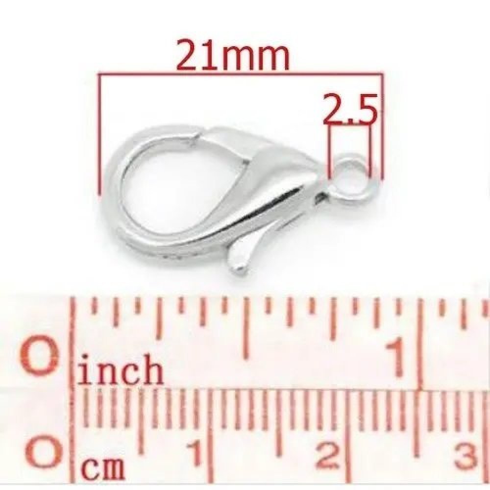 1 Karabijnhaaksluiting 21 x 12 mm Zilver C