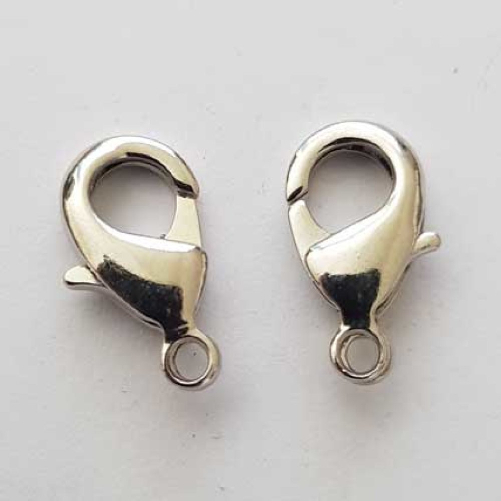 1 Karabijnhaaksluiting 15 x 08 mm Verouderd Zilver