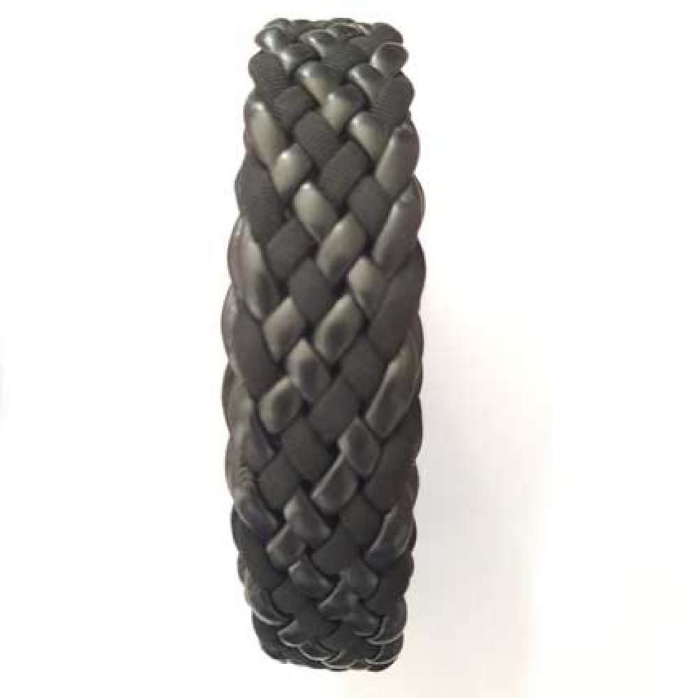 1 Meter Gevlochten leer N°01 zwart 30 mm