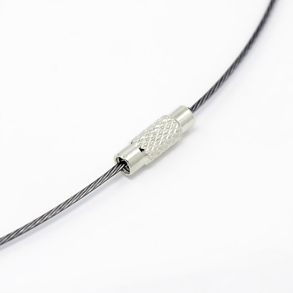 1 leigrijs starre halsketting met schroefsluiting N°01
