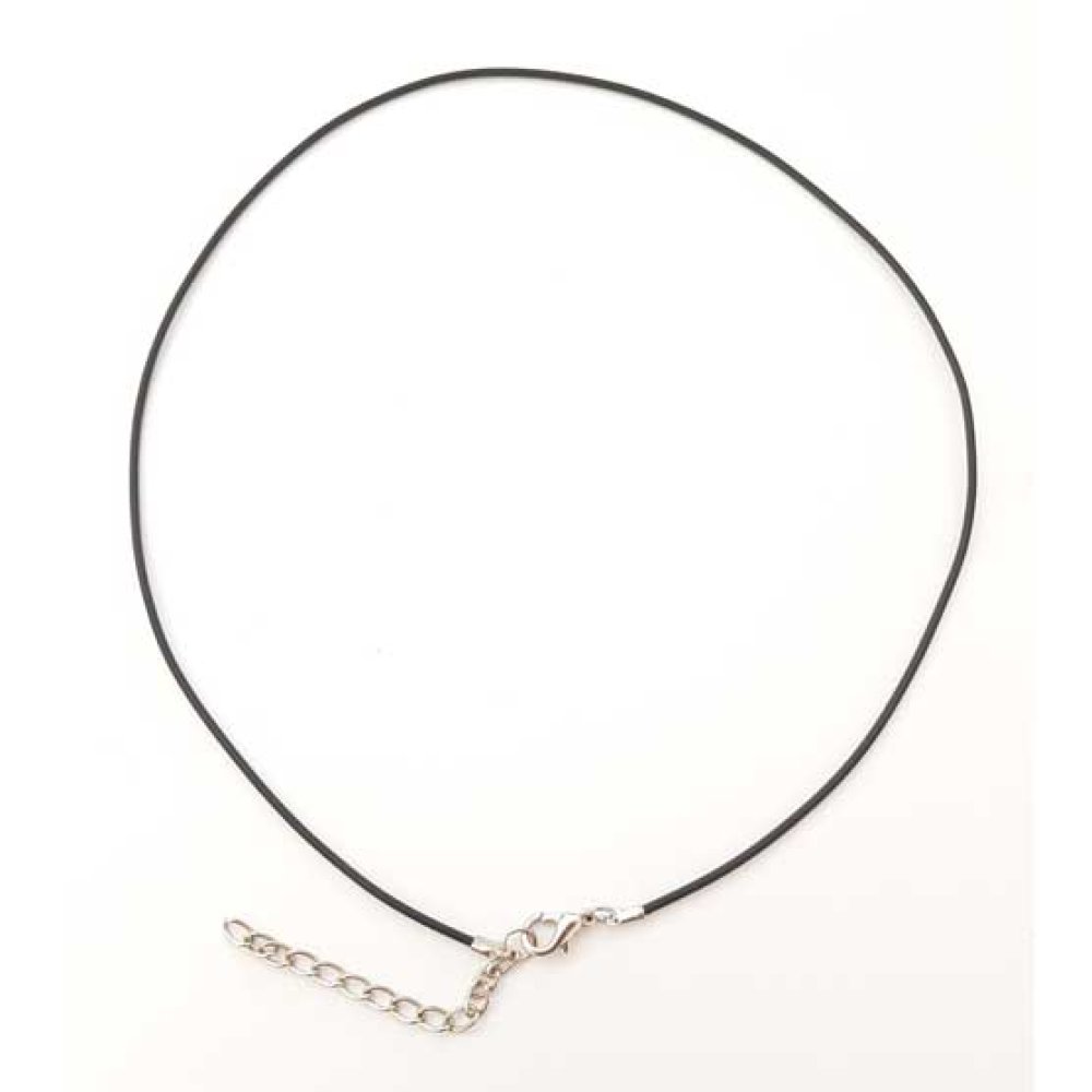 1 halsketting 48 cm rond pvc 1,5 mm met karabijnsluiting