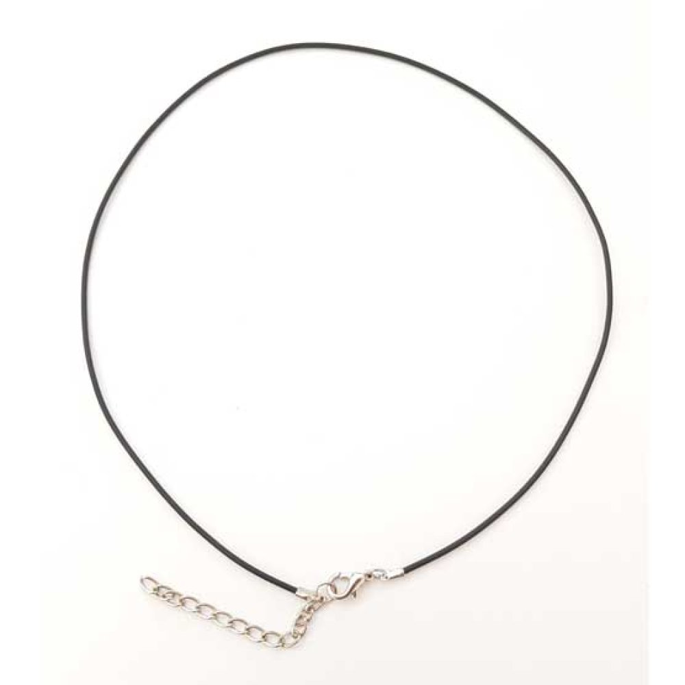 1 halsketting 48 cm rond pvc 1,5 mm met karabijnsluiting