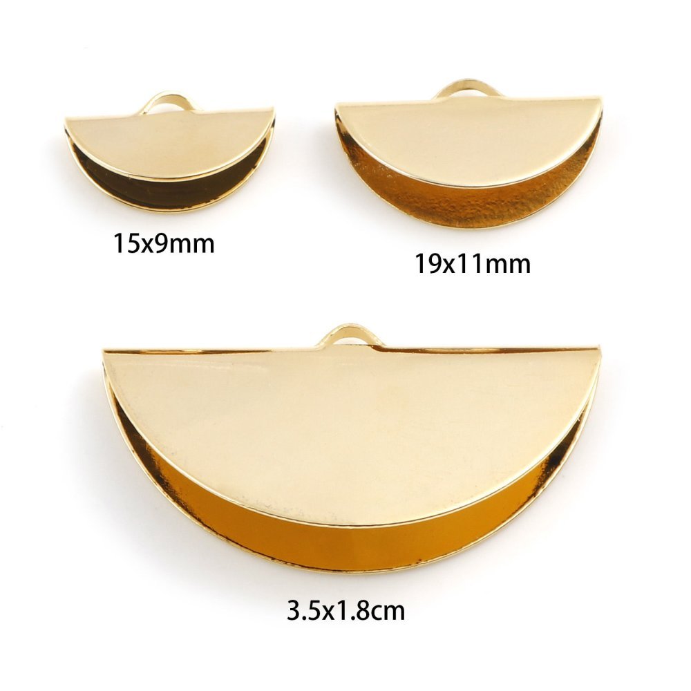 1 vergulde halve maan zetting 35 x 18 mm