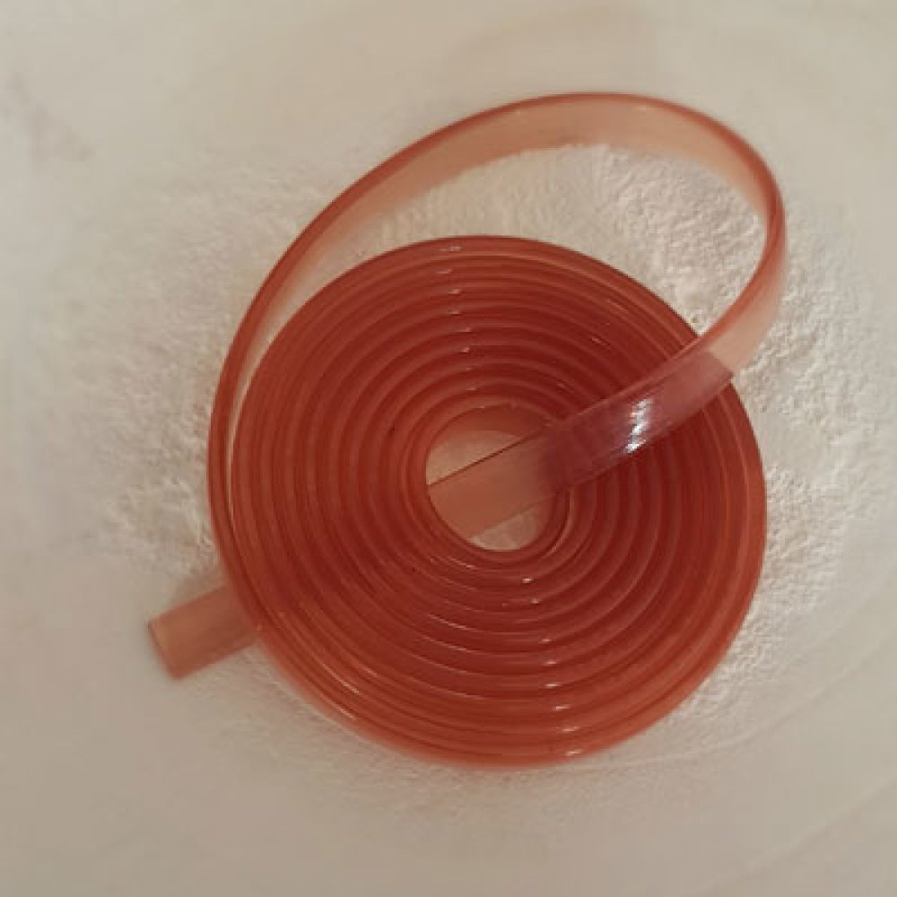 1 meter plat Pvc-koord 5,8 x 1,9 mm Oudroze Doorschijnend