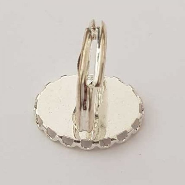 1 support bague cabochon de 13 x 18 mm Argent