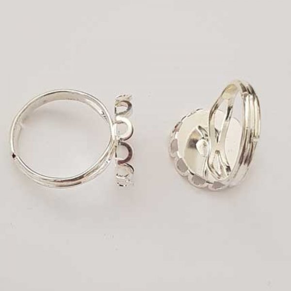 1 support bague cabochon de 15 mm Argent N&deg;21