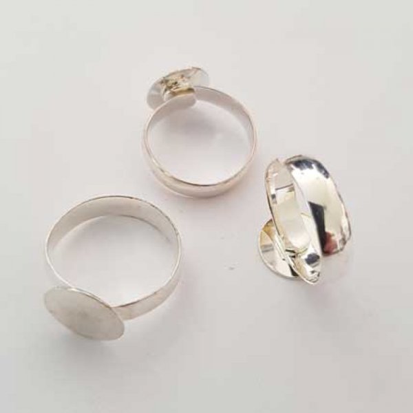 1 support bague ronde de 12 mm Argent N&deg;25