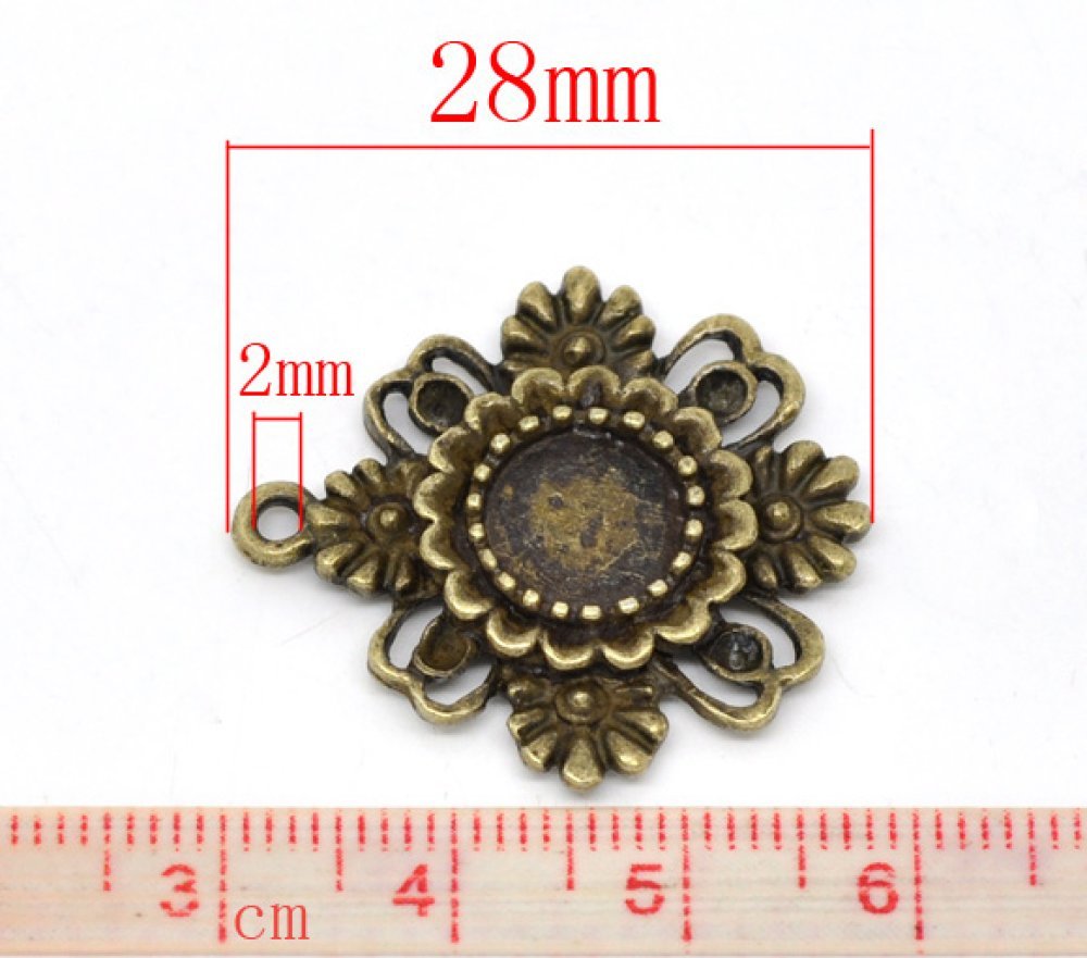 1 cabochonhouder 08 mm N°06 Brons