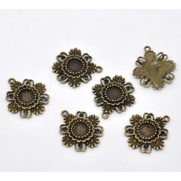 1 cabochonhouder 08 mm N&deg;06 Brons