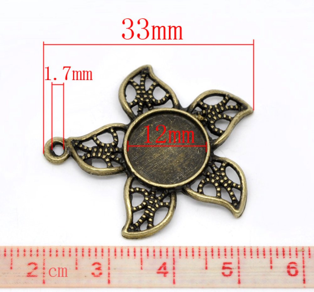 1 cabochonhouder 12 mm N°08 Brons