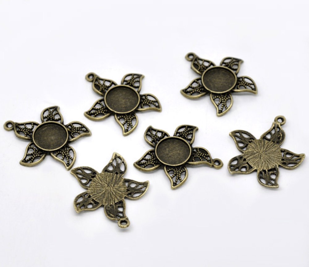 1 cabochonhouder 12 mm N°08 Brons