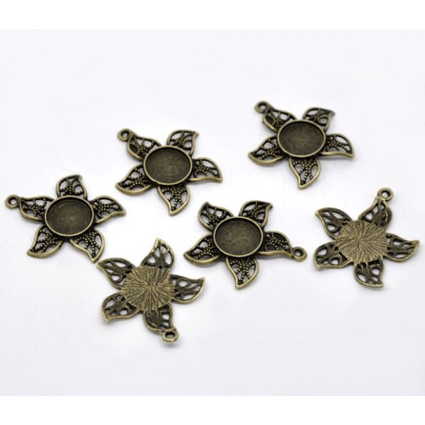 1 cabochonhouder 12 mm N&deg;08 Brons