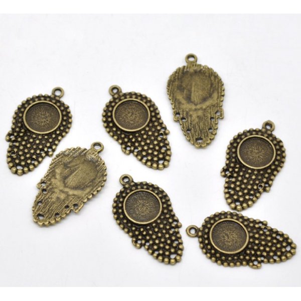 1 cabochonhouder 12 mm N&deg;09 Brons