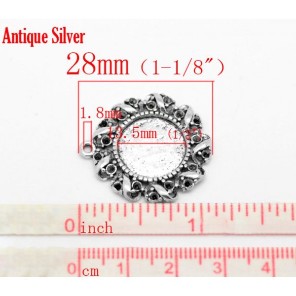1 cabochonhouder 14 mm N&deg;01 Zilver