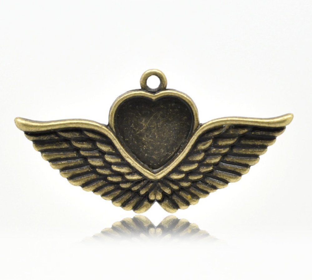 1 cabochonhouder Hart N°02 Brons