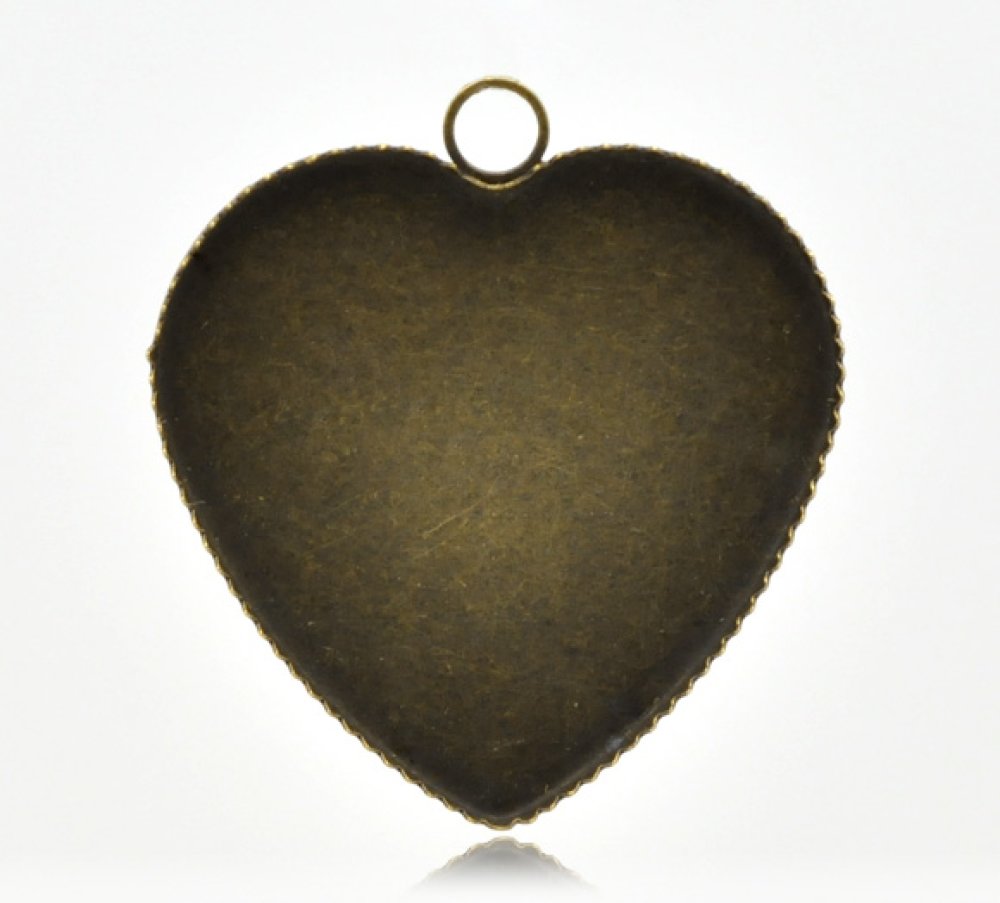 1 cabochonhouder Hart N°05 Brons