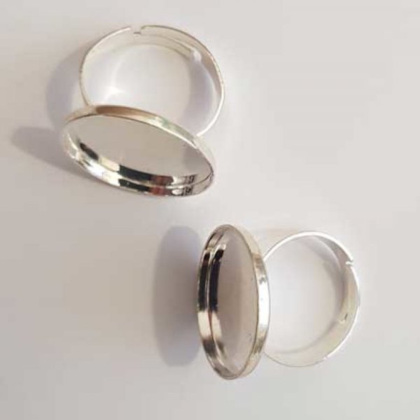 1 support cabochon bague de 19 mm Argent N&deg;13