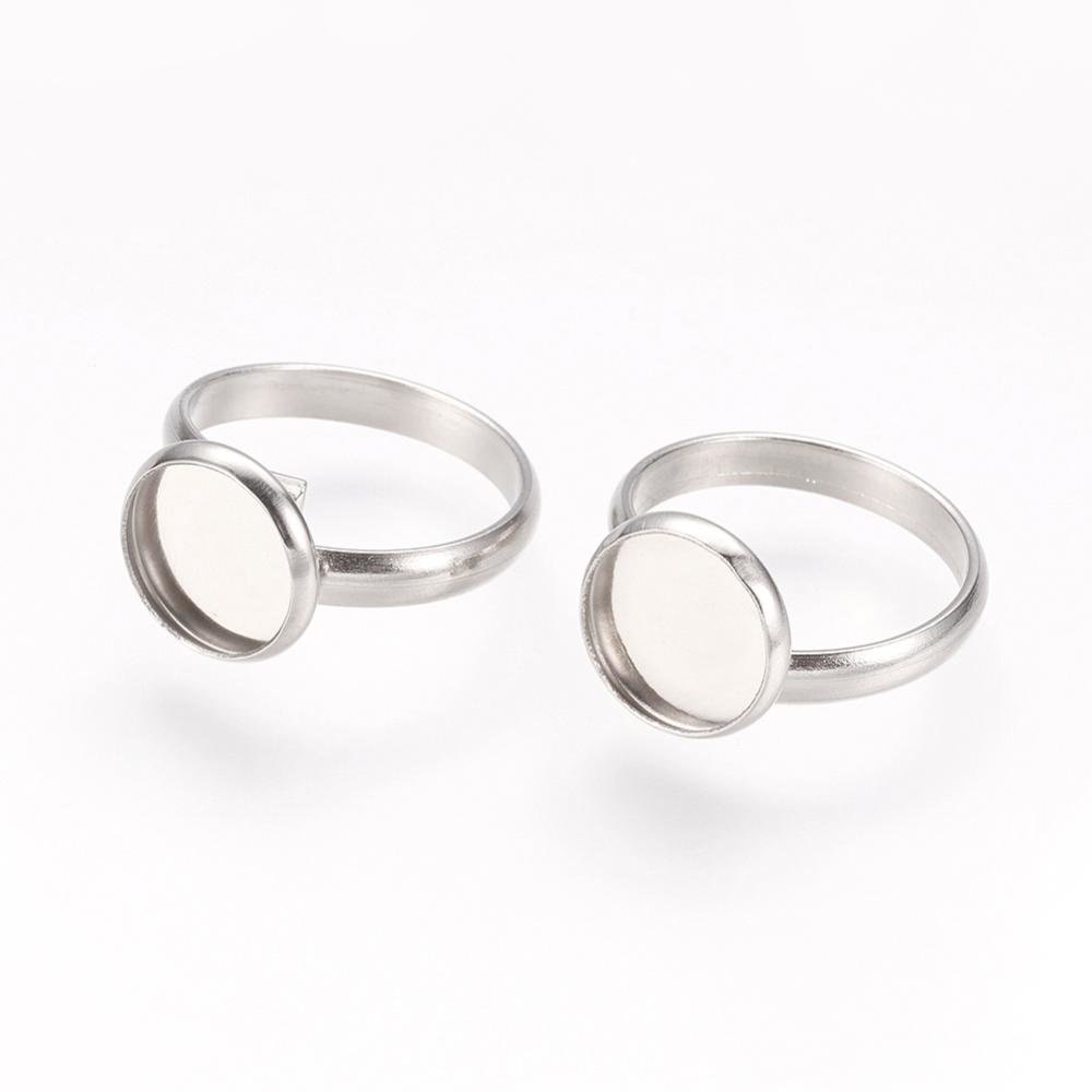 1 ring cabochonhouder 12 mm Zilver N°05