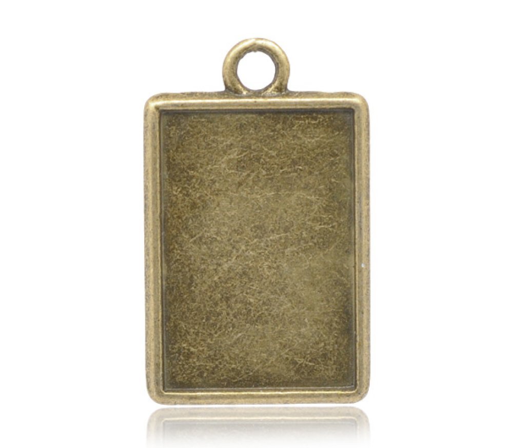 1 rechthoekige cabochonhouder N°04 Brons