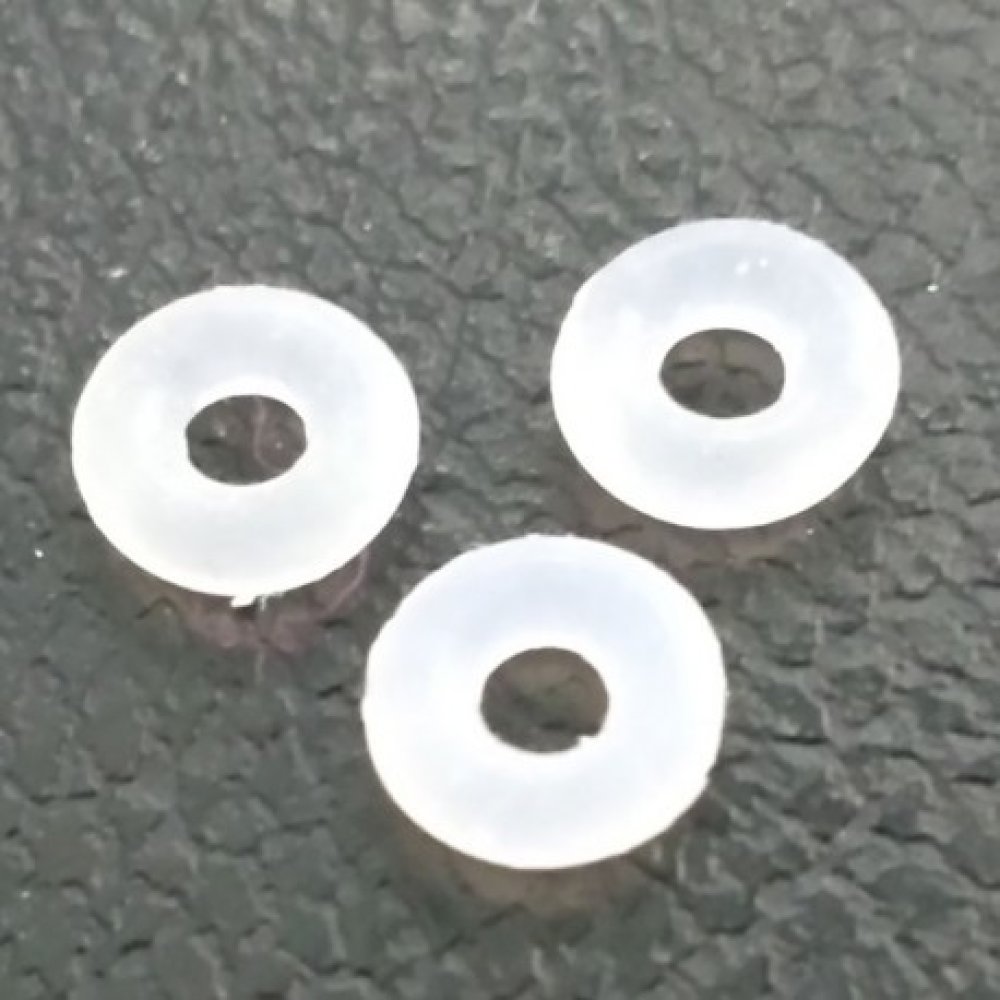 20 Ringen Blocker kralen wit rubber 6 mm