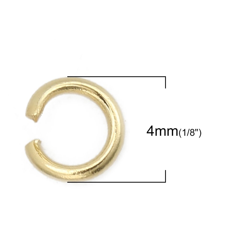 20 Open verbindingsringen 04 mm Roestvrij staal verguld Nr. 02