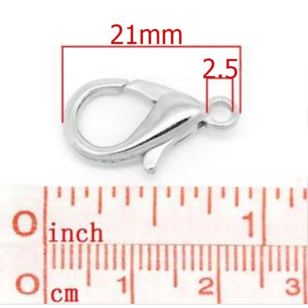 20 karabijnhaken 21 x 12 mm.