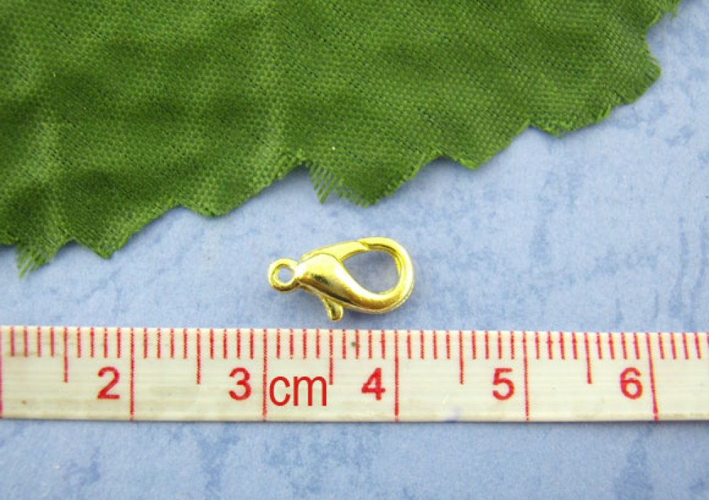 20 karabijnhaken 12 x 07 mm goud.