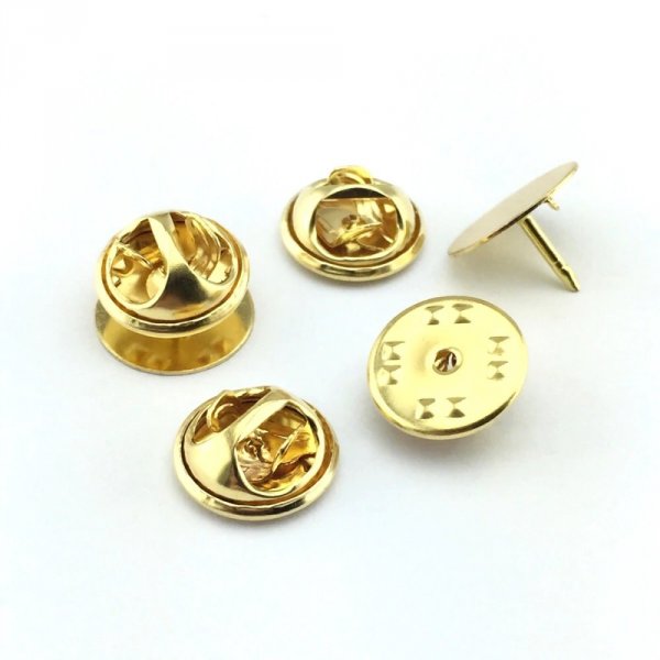 20 Pin's Dor&eacute; plateau 12 mm avec ergot.