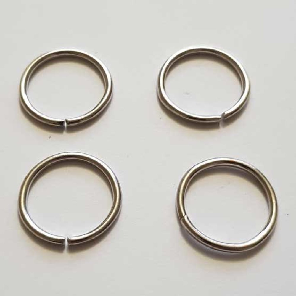20 open gewrichtsringen 20 mm 02 verzilverd Zilver Antiek