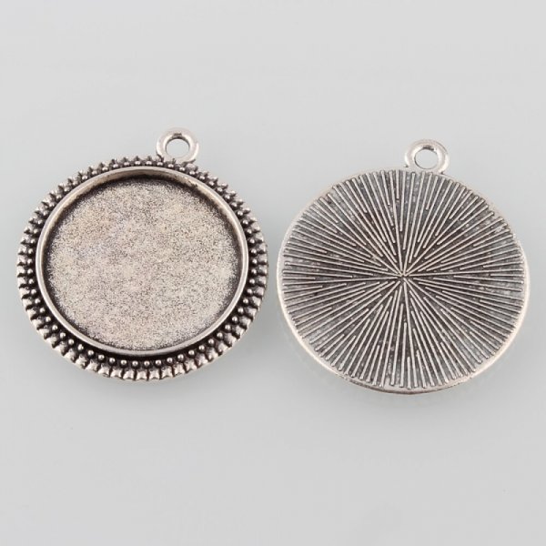 20 x 20mm zilveren cabochonhouders, cabochonhangers 34AS