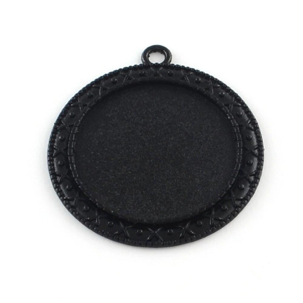 20 x 30mm zwarte cabochonhouders, cabochonhangers 06NR