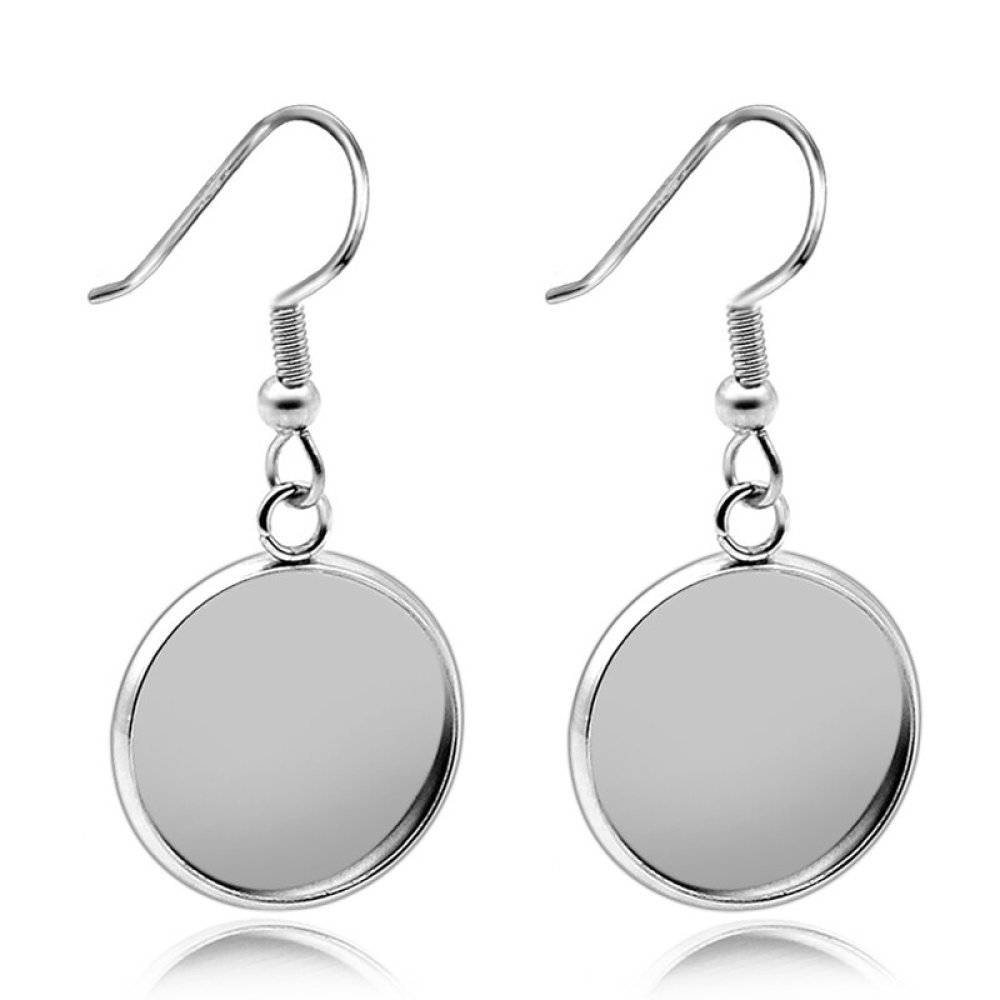 20 oorbelhouders 12 mm N°06 Verouderd Zilver