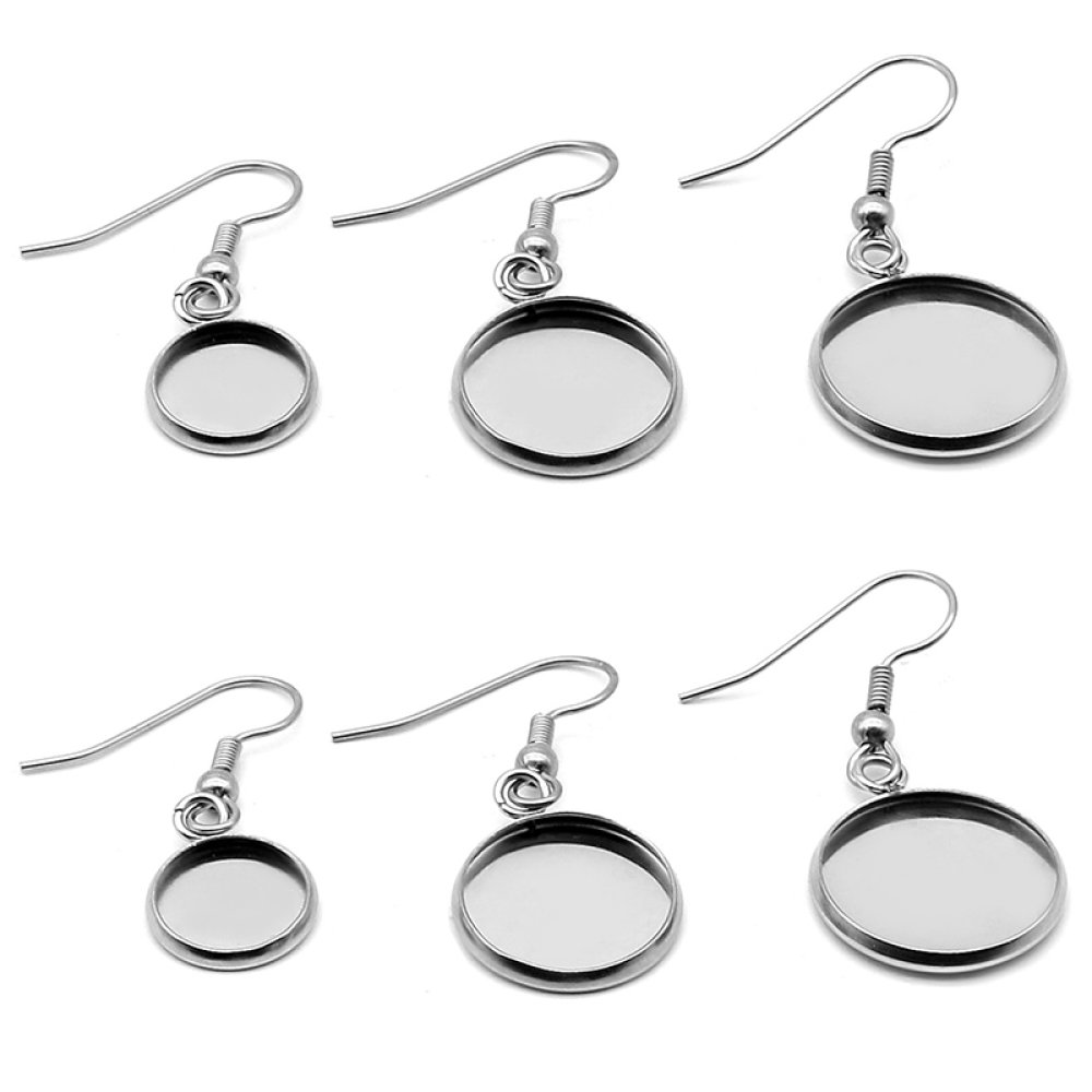 20 oorbelhouders 12 mm N°06 Verouderd Zilver