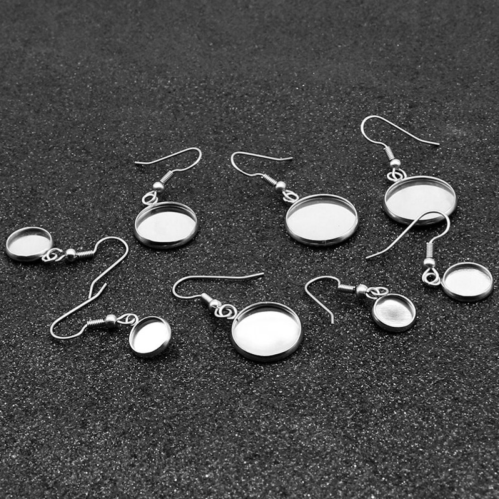 20 oorbelhouders 12 mm N°06 Verouderd Zilver
