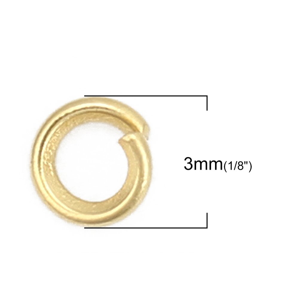 2 Open verbindingsringen 03 mm Roestvrij staal verguld Nr. 02