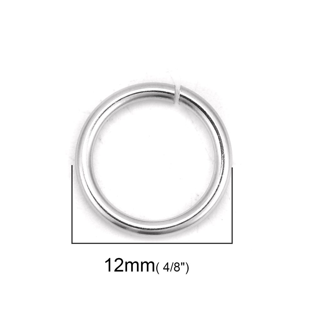 2 Open verbindingsringen 12 mm roestvrij