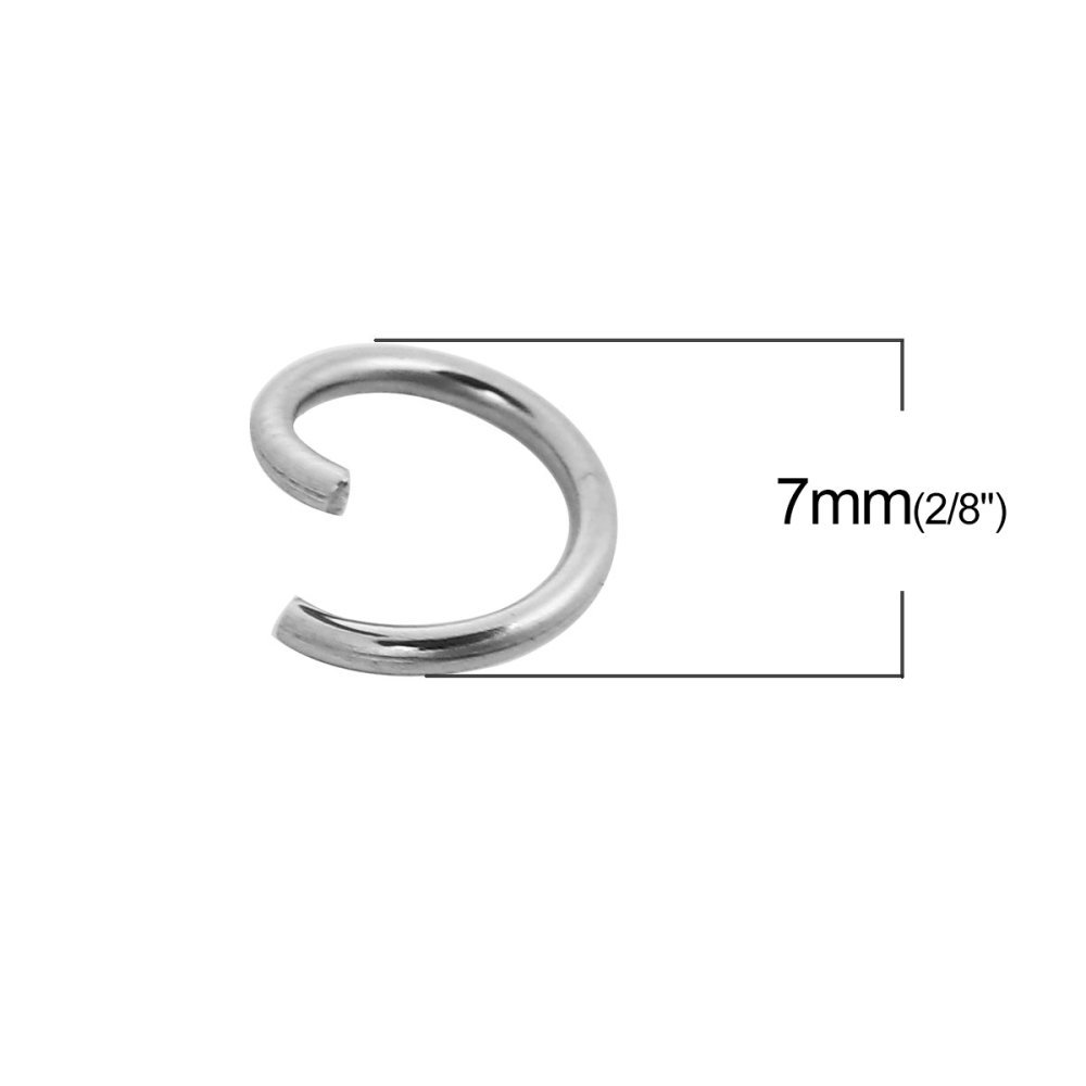2 Open verbindingsringen 07 mm Roestvrij