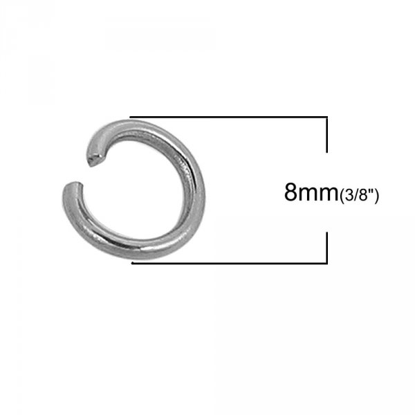 2 Open verbindingsringen 08 mm Roestvrij