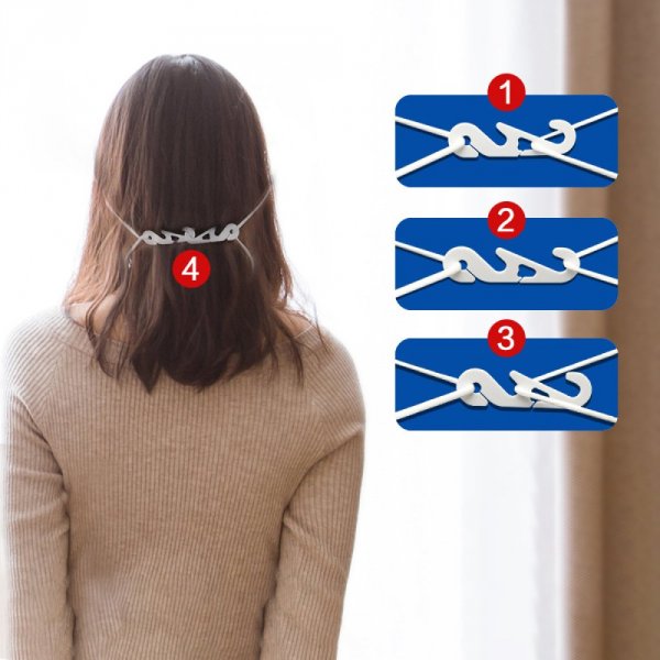 2 Elastische bandjes Verstelbare oorbeschermer, bestand tegen oorpijn Wit