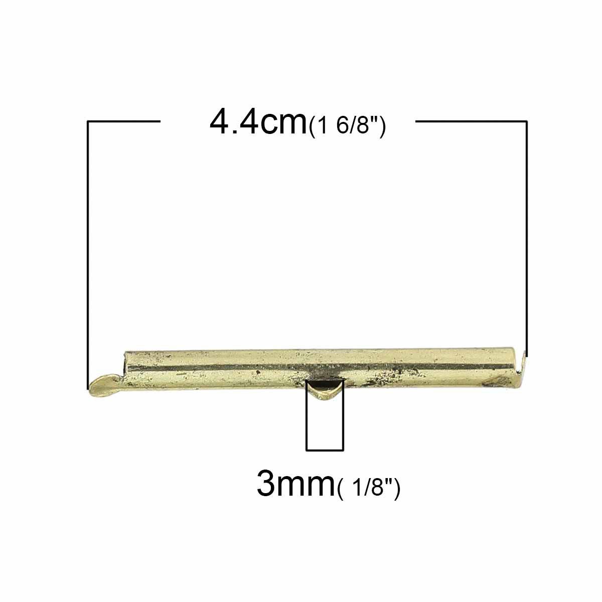 2 sluitingen eindkapjes koper buizen antiek brons kleur 40x6mm-72433 