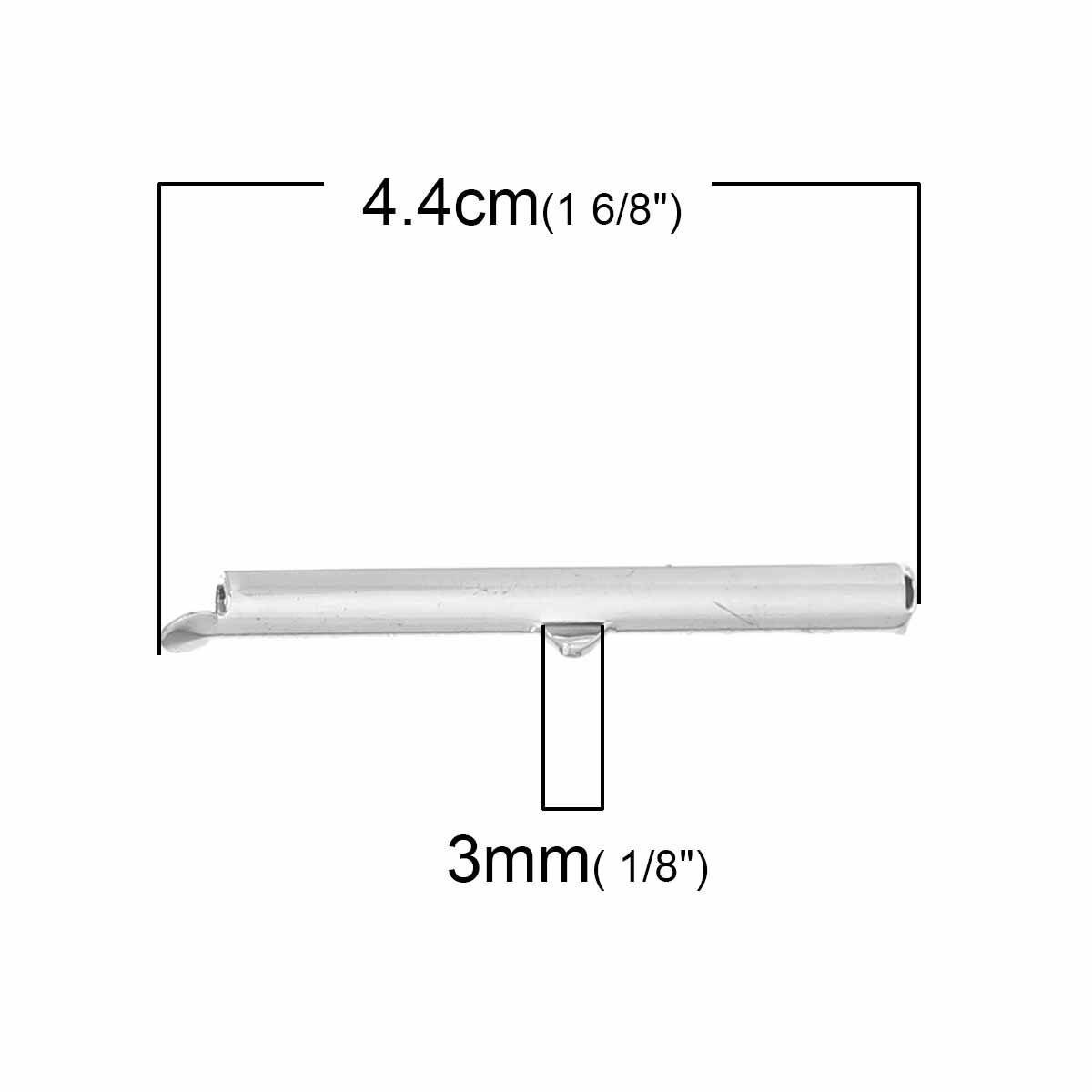 2 koperen buisklemmen 40x6mm, helder zilverkleurig-72435 