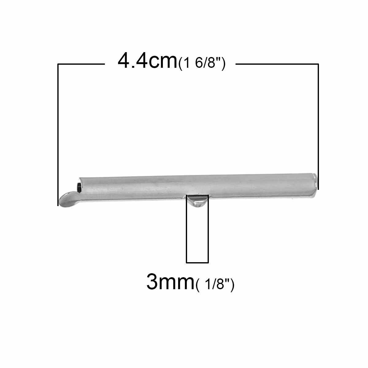 2 koperen buisklemmen zilver mat 40x6mm-72436 