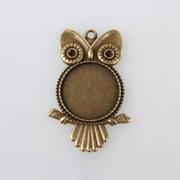 2 x 25mm bronzen cabochonhouders, cabochonhangers 116AB 